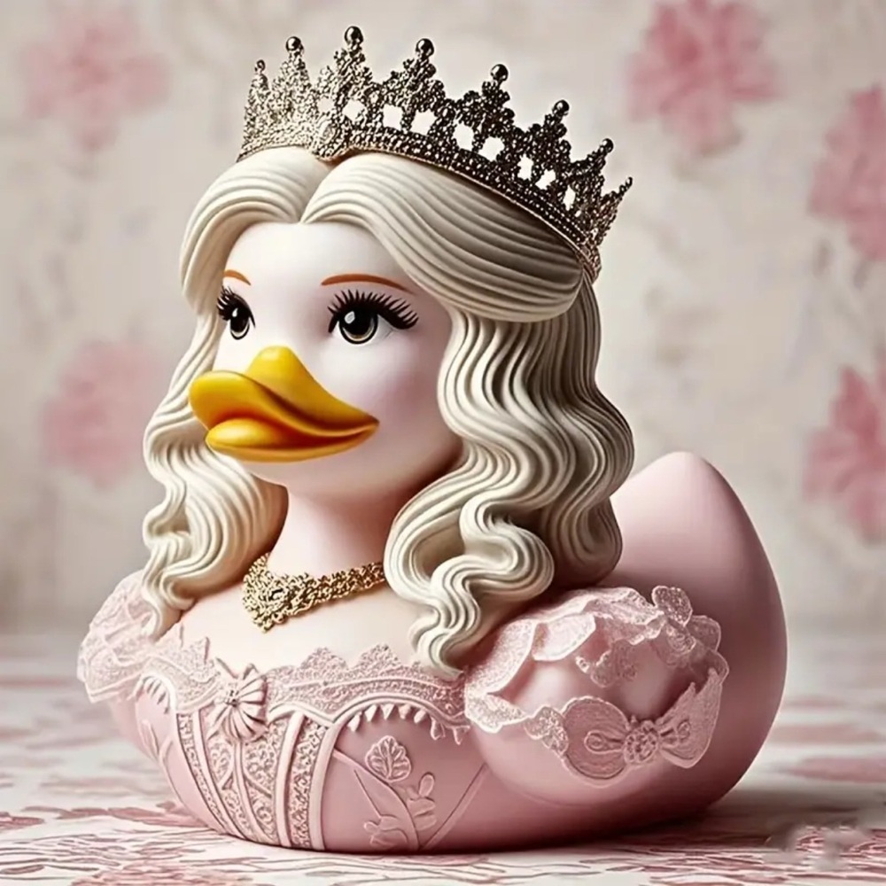 Elegant Pink Princess Duck Figurine NIB GLASS - Picture 1 of 5